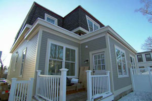exterior renovation at the Roxbury house project