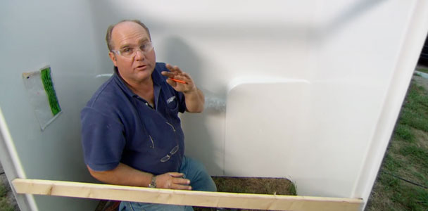 Richard Trethewey installs a new fiberglass tub and surround