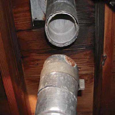 furnace with wood framing