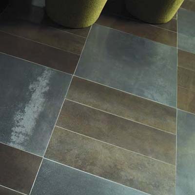 Metal earth-toned tiles from Daltile.
