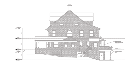 newton shingle-style east elevation